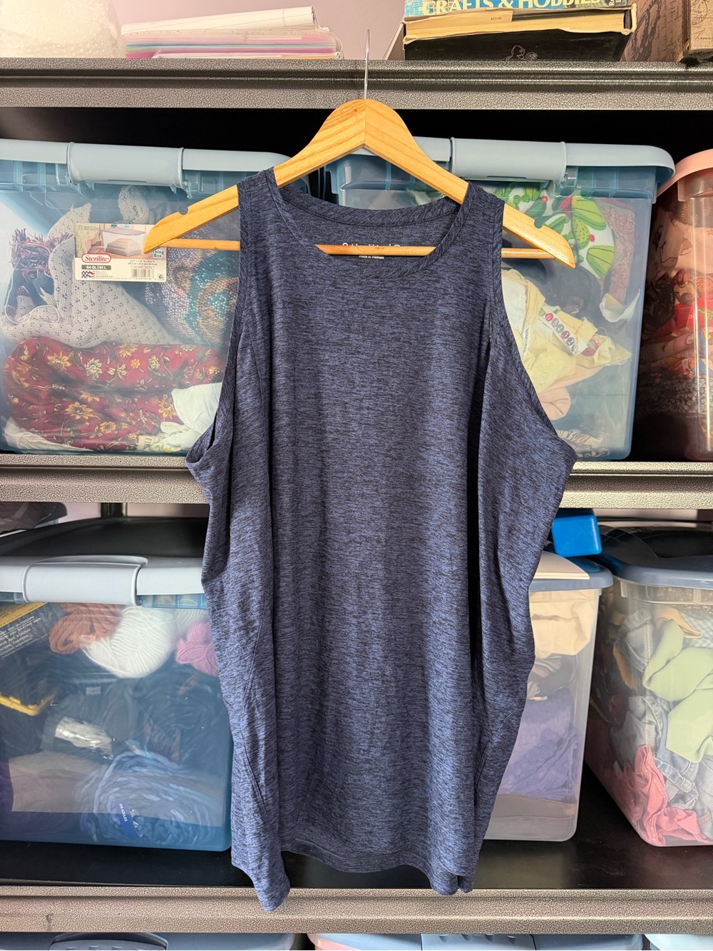 Outdoor Voices Cloudknit Heather Navy Athletic Tank Top XXXL